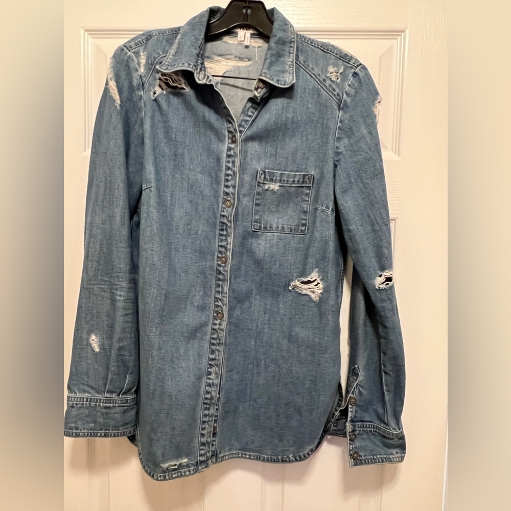 Paige denim distressed shirt
